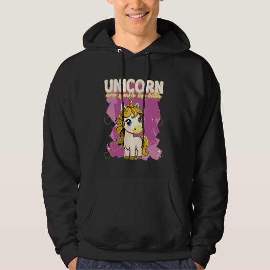 Unicorn mehr sparkle weniger bitter Unicorn Hoodie (Vorderseite)