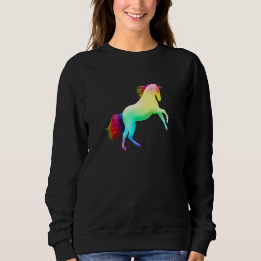 Unicorn Mehrfarbiges Einhorn Sweatshirt (Vorderseite)