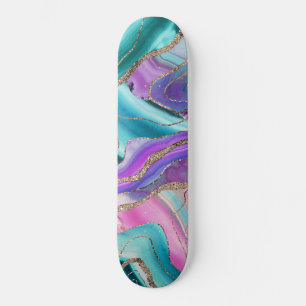 Unicorn Mermaid Agate Glitter Glam #1 #marble Skateboard