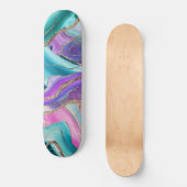 Unicorn Mermaid Agate Glitzer Glam #1 #marmor Skateboard (Vorderseite)