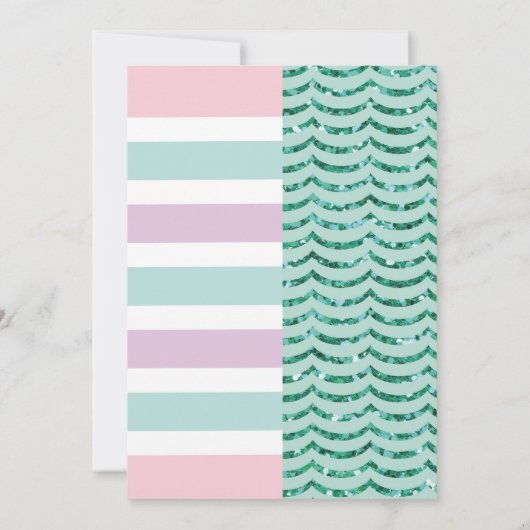 Unicorn & Mermaid Joint Girls Twins Birthday Einladung (Rückseite)