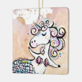 Unicorn Mermaid Keramikornament (Links)