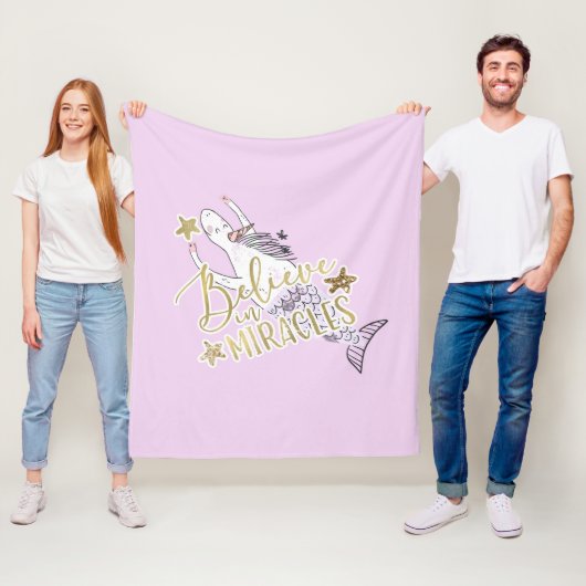 Unicorn Mermaid Moderne Trendy Glauben an Wunder Fleecedecke (Beispiel)
