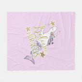 Unicorn Mermaid Moderne Trendy Glauben an Wunder Fleecedecke (Vorderseite (Horizontal))