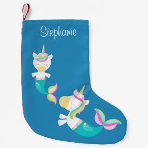 Unicorn Mermaid Niedlich Personalisiert Kleiner Weihnachtsstrumpf