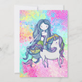 Unicorn & Mermaid Pool Party Einladung (Rückseite)