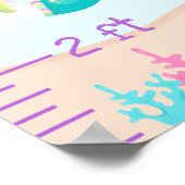 Unicorn Mermaids Growth Chart Medium Skin Tone Poster (Ecke)