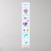 Unicorn Mermaids Growth Chart Medium Skin Tone Poster (Vorne)