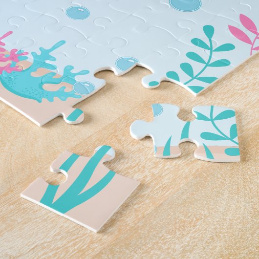 Unicorn Mermaids unter dem Meereshellfellton Puzzle (Seite)