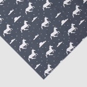Unicorn Midnight Sky Muster Blue Seidenpapier (Ausschnitt)