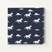Unicorn Midnight Sky Muster Monogram Notizblock (Rückseite)