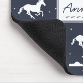 Unicorn Midnight Sky Muster Personalisiert Mousepad (Ecke)