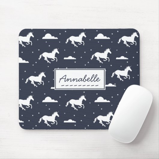 Unicorn Midnight Sky Muster Personalisiert Mousepad (Mit Mouse)