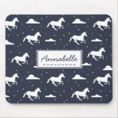 Unicorn Midnight Sky Muster Personalisiert Mousepad (Vorne)
