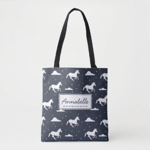 Unicorn Midnight Sky Muster Personalisiert Tasche
