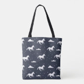 Unicorn Midnight Sky Muster Personalisiert Tasche (Rückseite)