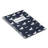 Unicorn Midnight Sky Pattern Notizblock (Rechte Seite)