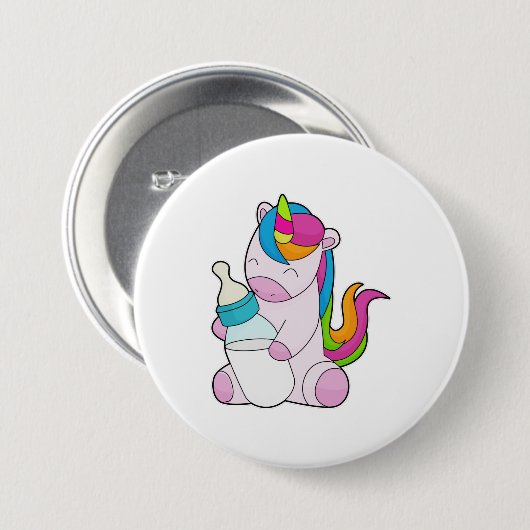 Unicorn Milchflasche Button (Vorne & Hinten)