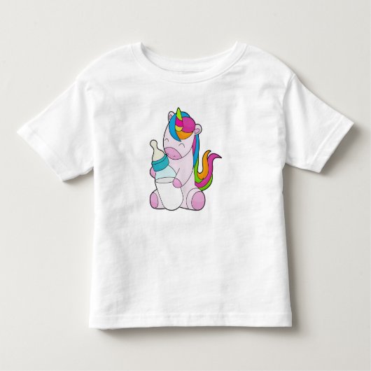 Unicorn Milchflasche Kleinkind T-shirt (Vorderseite)