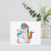 Unicorn Milchflasche Postkarte (Stehend Vorderseite)