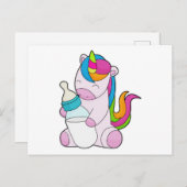 Unicorn Milchflasche Postkarte (Vorne/Hinten)