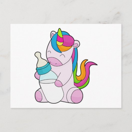 Unicorn Milchflasche Postkarte (Vorderseite)