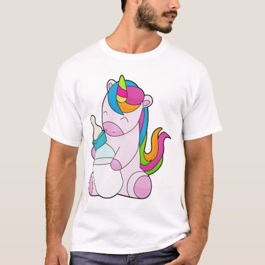 Unicorn Milchflasche T-Shirt (Vorderseite)