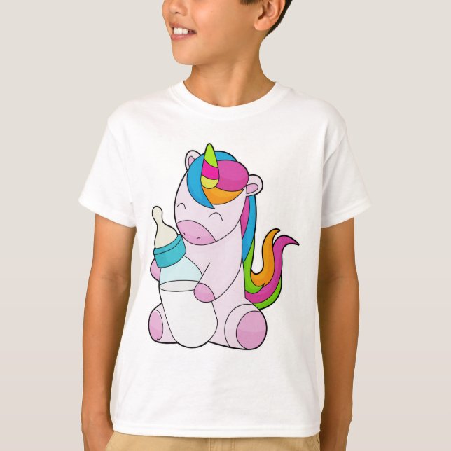 Unicorn Milchflasche T-Shirt (Vorderseite)
