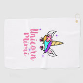 Unicorn Mimi Tshirt Golfhandtuch (Horizontal)