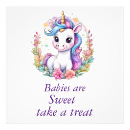 Unicorn Minimalistisch Baby Dusche Nehmen Sie eine Fotodruck