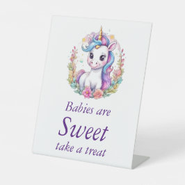 Unicorn Minimalistisch Baby Dusche Nehmen Sie eine Sockelschild