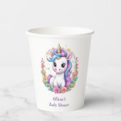 Unicorn Minimalistisch Baby Dusche positiv Pappbecher (Vorderseite)