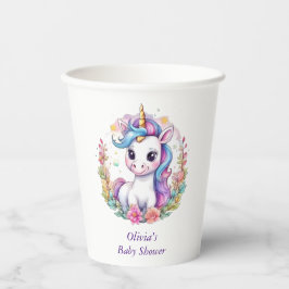 Unicorn Minimalistisch Baby Dusche positiv Pappbecher