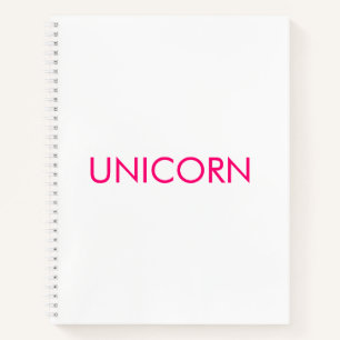 "Unicorn", minimalistisch, heiß rosa Fuchsienwei Notizblock