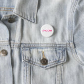 "Unicorn", minimalistisch, heiß rosa Fuchsienweiß Button (Beispiel)