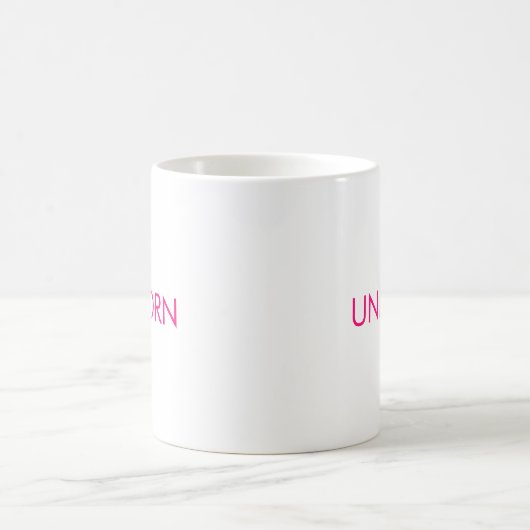 "Unicorn", minimalistisch, heiß rosa Fuchsienweiß Kaffeetasse (Mittel)