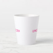 "Unicorn", minimalistisch, heiß rosa Fuchsienweiß Milchtasse (Vorderseite)