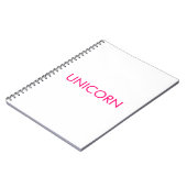 "Unicorn", minimalistisch, heiß rosa Fuchsienweiß Notizblock (Linke Seite)