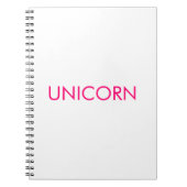 "Unicorn", minimalistisch, heiß rosa Fuchsienweiß Notizblock (Vorderseite)