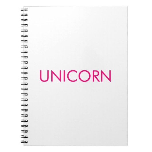 "Unicorn", minimalistisch, heiß rosa Fuchsienweiß Notizblock (Vorderseite)