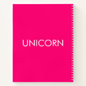 "Unicorn", minimalistisch, heiß rosa Fuchsienweiß Notizblock (Rückseite)