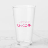 "Unicorn" - minimalistisch scharf rosa fuchsienkla Glas (Rückseite)
