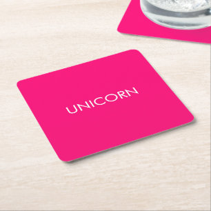 "Unicorn" minimalistischer, hellrosa Fuchsienweiß Rechteckiger Pappuntersetzer