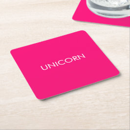 "Unicorn" minimalistischer, hellrosa Fuchsienweiße Rechteckiger Pappuntersetzer