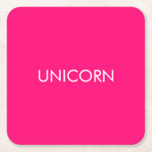 "Unicorn" minimalistischer, hellrosa Fuchsienweiße Rechteckiger Pappuntersetzer (Vorderseite)