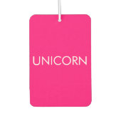 "Unicorn" Minimalistisches, heißrosa Fuchsienweißa Autolufterfrischer (Vorderseite)