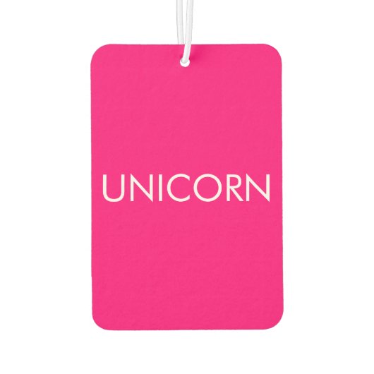 "Unicorn" Minimalistisches, heißrosa Fuchsienweißa Autolufterfrischer (Rückseite)
