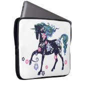 Unicorn mit den Blumen, dunkelblau Laptopschutzhülle (Vorne Rechts)
