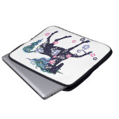 Unicorn mit den Blumen, dunkelblau Laptopschutzhülle (Vorne Knopf)
