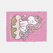 Unicorn mit Donut Fleecedecke (Vorderseite (Horizontal))